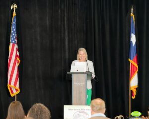 CEO welcoming attendees to conference