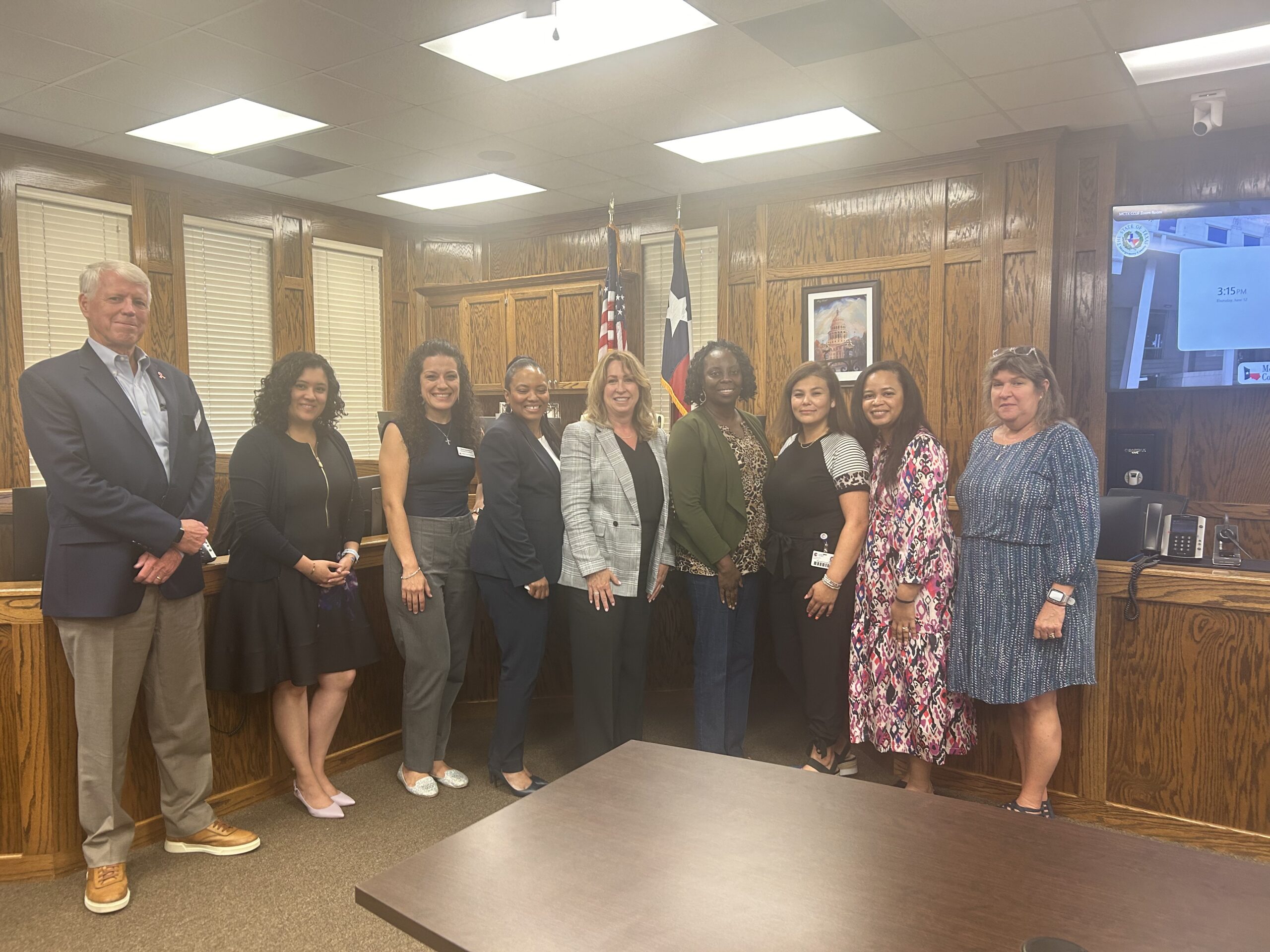 Judge Valdez and Child Advocates staff with Conroe ISD counselors and