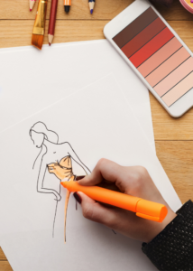 Teen Girl Drawing Fashion Designs
