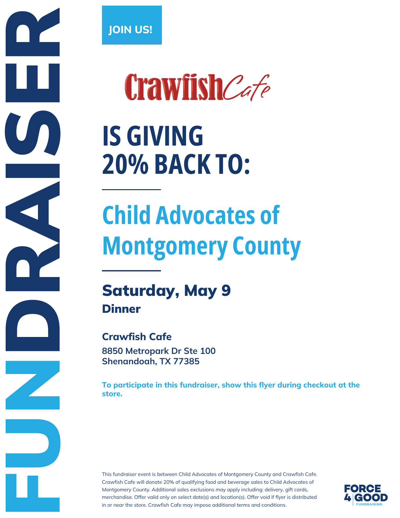 Crawfish Cafe Fundraiser Flyer